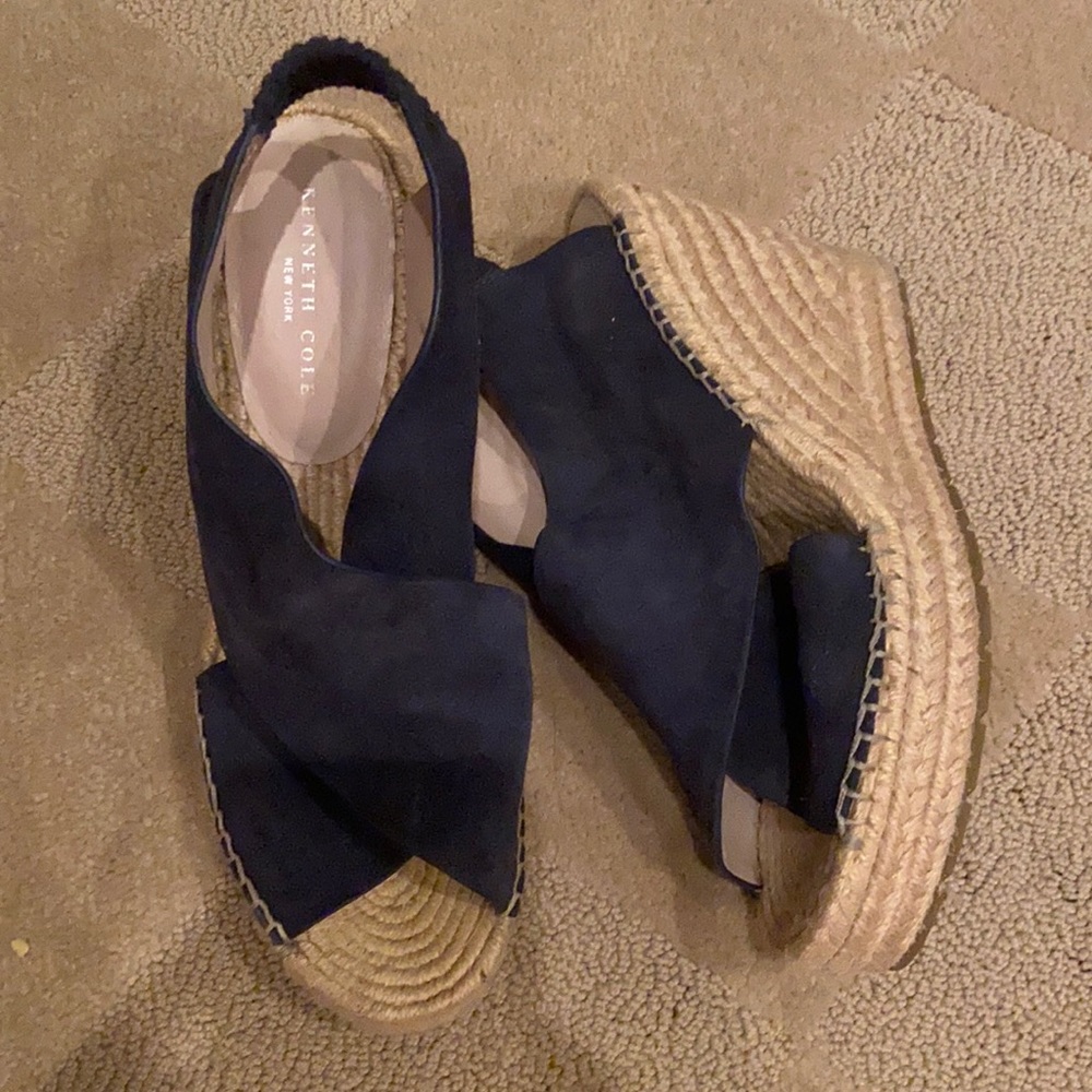Worn 2 times! KENNETH COLE Navy Suede Espadrilles